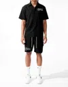 Jordan Craig Oakland Mechanic Short & Shirt Set In Black In Black