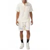 Jordan Craig Oakland Mechanic Short & Shirt Set In Cream In Gray