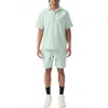 Jordan Craig Oakland Mechanic Short & Shirt Set In Sage In Green
