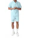 Jordan Craig Oakland Mechanic Short & Shirt Set In Sky Blue In Blue