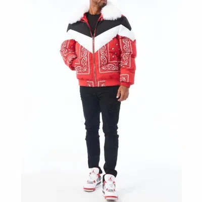 Jordan Craig Represent Bomber Jacket In Red In Black