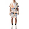 Jordan Craig Retro Wanderlust Party Short & Shirt Set In Lauderdale In Multi