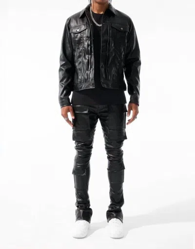 Jordan Craig Ross Stacked Thriller Cargo Pants In Black