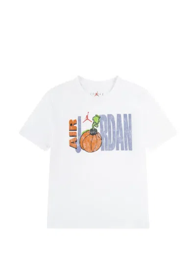 Jordan Kids' Crew-neck Graphic T-shirt In White