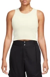 Jordan Crop Cotton Blend Tank Top In Sail