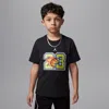 Jordan Customized Air Little Kids' Flame T-shirt In Black