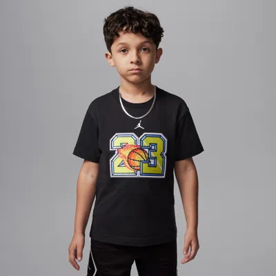 Jordan Customized Air Little Kids' Flame T-shirt In Black