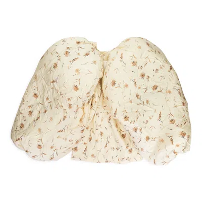 Jordan Dalah Studios Decaying Floral Print Marshmallow White Dress In Neutral