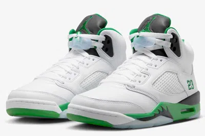 Pre-owned Jordan Dd9336-103 Nike Air  5 Retro Lucky Green (women's) In White