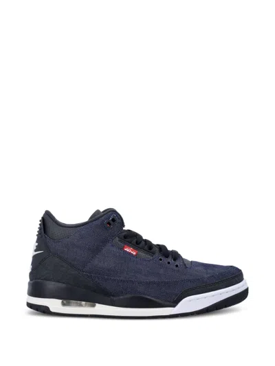 Jordan Denim-panelled Logo-patch Sneakers In Blue
