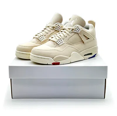 Pre-owned Jordan Dq4909-100 Nike Wmns Air  4 Sail Blank Canvas Cement Grey Fire Red In White