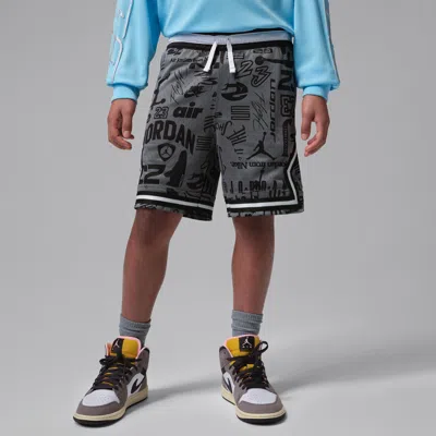 Jordan Dri-fit Big Kids' Mj Printed Sport Diamond Shorts In Black