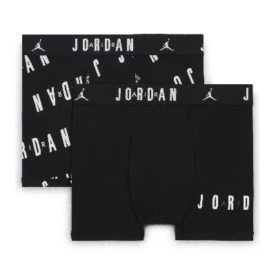 Jordan Dri-fit Flight Essentials Big Kids' Cotton Boxer Briefs (2-pack) In Black