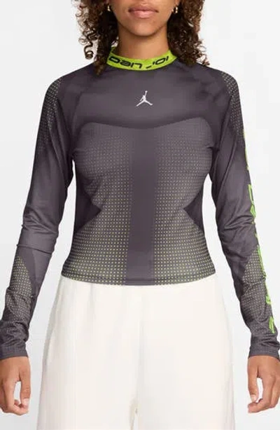 Jordan Dri-fit Long Sleeve Top In Off Noir