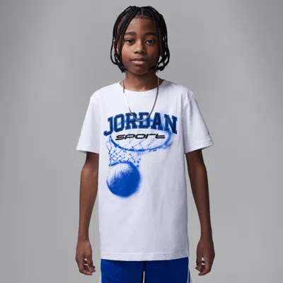 Jordan Dri-fit Sport Big Kids' Hoop T-shirt In White