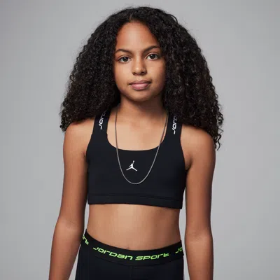 Jordan Dri-fit Sport Big Kids' Indy Bra In Black
