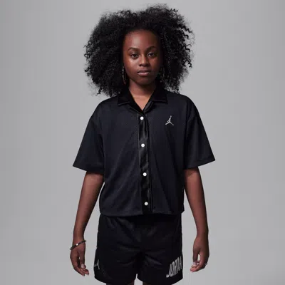 Jordan Dri-fit Training Camp Big Kids' Jumpman Mesh Top In Black