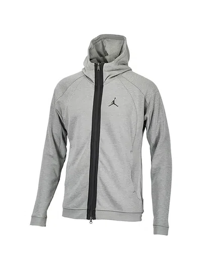 Jordan Dri-fit Zip Fleece Hoodie In Gray