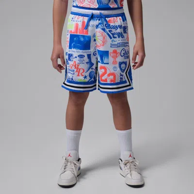 Jordan Dri-fit Big Kids' Mj Printed Sport Diamond Shorts In Blue