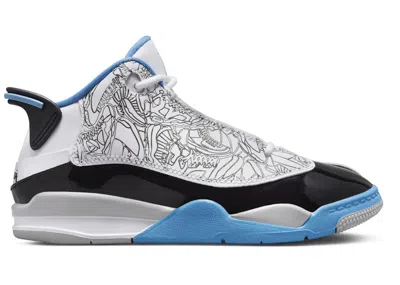 Pre-owned Jordan Dub Zero University Blue Sneakers In White/black/neutral Grey