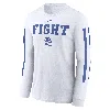 Jordan Duke Blue Devils Local Spirit Slogan  Men's College Long-sleeve T-shirt In White