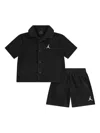 Jordan Boys Terry Cloth Camp Short Set In Black