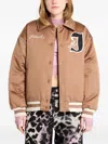 Jordan Embroidered-logo Varsity Jacket In Brown