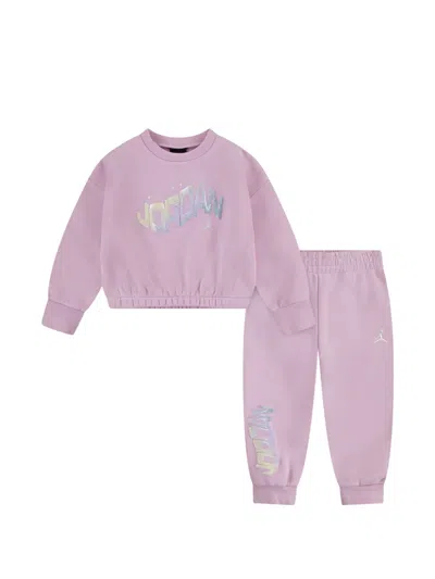 Jordan Kids' Embroidered Tracksuit Set In Purple