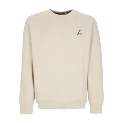 Jordan Essential Fleece Crewneck Men's Sweatshirt Rattan/white In Neutral