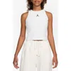 Jordan Essential Racerback Tank In White/black