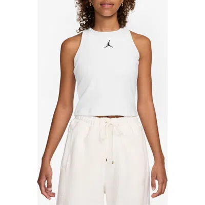Jordan Essential Racerback Tank In White/black