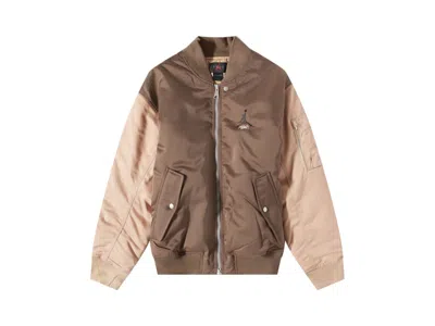 Pre-owned Jordan Essential Statement Renegade Bomber Jacket In Beige