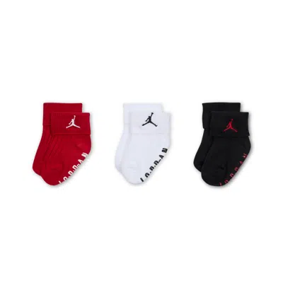Jordan Essentials Baby Ribbed Gripper Socks (3 Pairs) In Multi