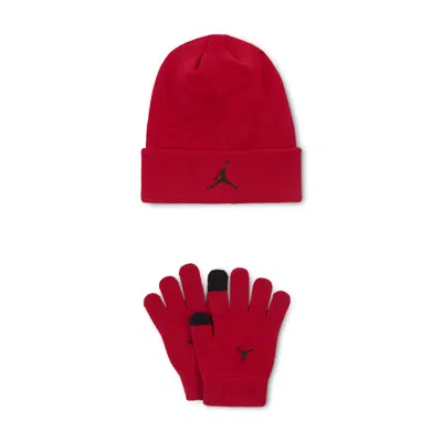 Jordan Essentials Big Kids' 2-piece Beanie Set In Red
