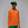 Jordan Essentials Big Kids' Baseline Long Sleeve T-shirt In Orange