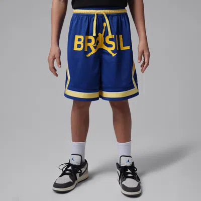 Jordan Essentials Big Kids' Dri-fit P6 Mesh Diamond Shorts In Blue