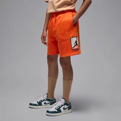 Jordan Essentials Big Kids' Fleece Shorts In Orange