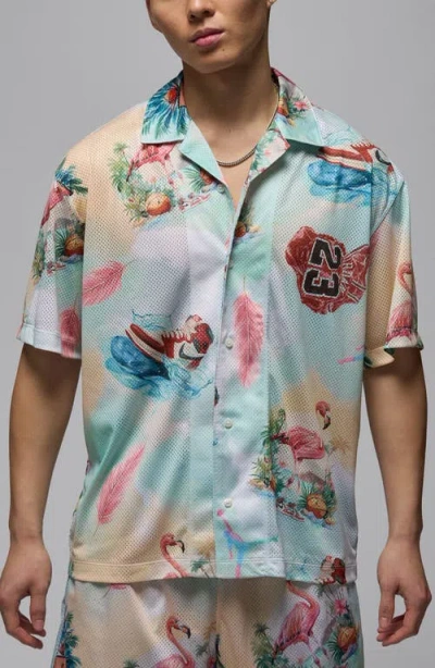 Jordan Essentials Camp Shirt In Blue