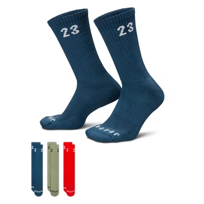 Jordan Essentials Crew Socks (3 Pairs) In Multi