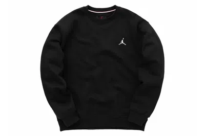 Pre-owned Jordan Essentials Fleece Crew Neck Pullover Sweatshirt Black/white