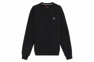 Pre-owned Jordan Essentials Fleece Crew Pullover Sweatshirt Black