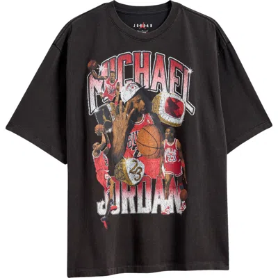 Jordan Essentials Oversize Photo Graphic T-shirt In Black/varsity Red