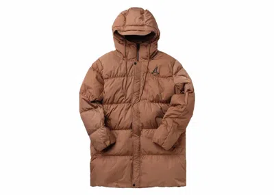 Pre-owned Jordan Essentials Statement Down Parka Jacket In Brown