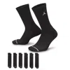 Jordan Everyday Cushioned Crew Socks (6 Pairs) In Black