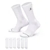 Jordan Everyday Cushioned Crew Socks (6 Pairs) In White