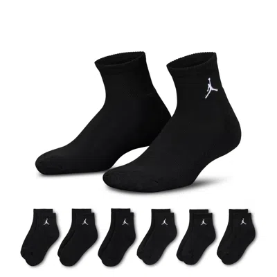 Jordan Everyday Essentials Big Kids' Ankle Socks (6 Pairs) In Black