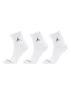 Jordan Everyday Logo Ankle Socks (pack Of Three) In White