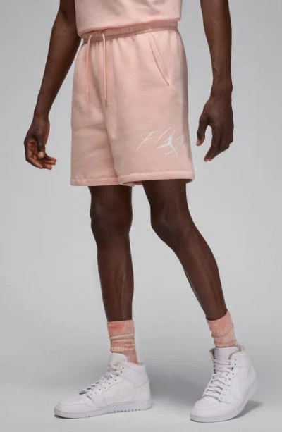 Jordan Fleece Sweat Shorts In Legend Pink/ White