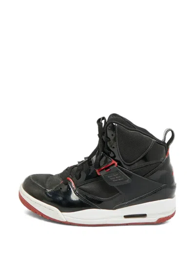 Pre-owned Jordan Flight 45 Patent Leather Sneakers In Black