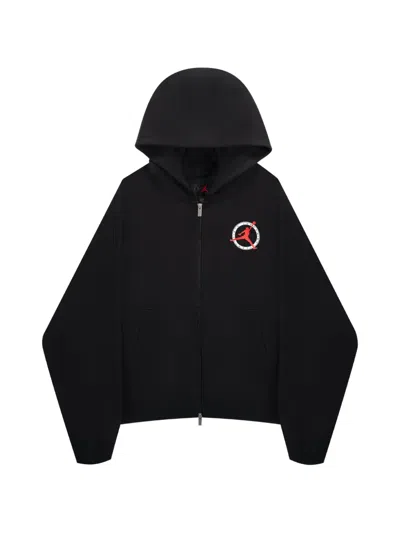 Jordan Flight Club Fleece Zip Hoodie In Black